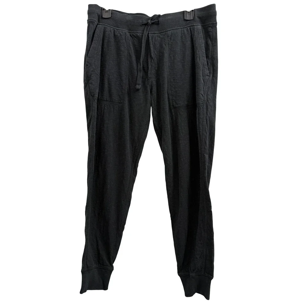 J.Crew Mens Knit Goods Jogger Sweatpants Black Medium AZ684 HO22 Drawstring